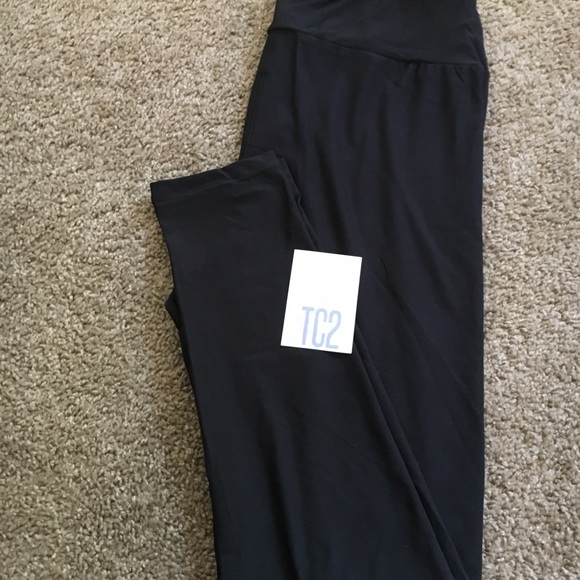 Lularoe Tc2 Leggings Solid Black 